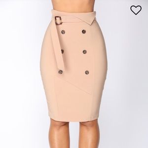 Fashion Nova Tan Pencil Skirt